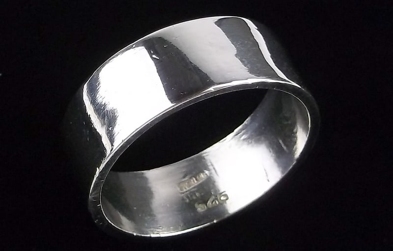 Mint Vint Big Thick Sterling Silver Mens Band Ring 12 (1 of 2)