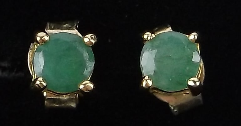 Mint Vint 14k Over Sterling Silver .50cttw Emerald Earrings (1 of 2)