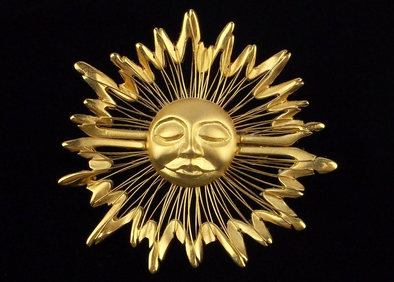 New Vintage Big 1960s Sun Brooch (1 of 2)