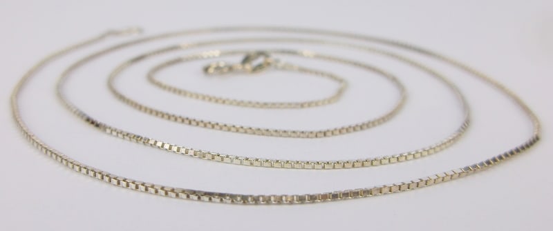 Mint Vintage Italian Sterling Silver Box Chain Necklace 24" (1 of 2)