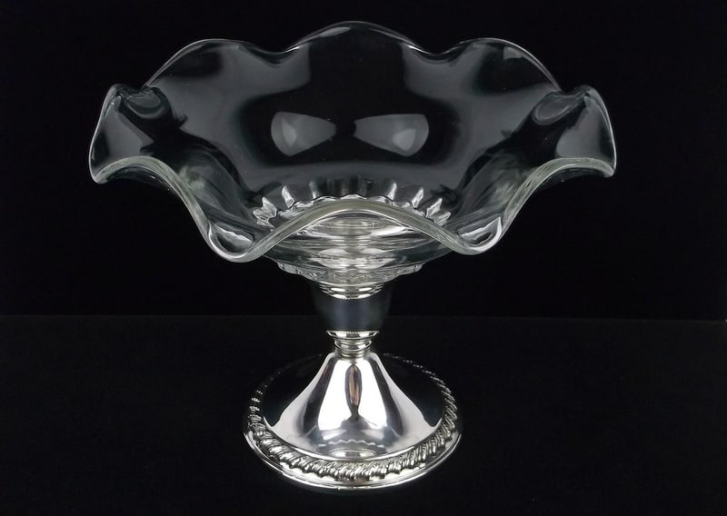 Gorgeous 1950s Rogers Sterling Silver Fluted Tall Candy Dish 8x6in (1 of 7)