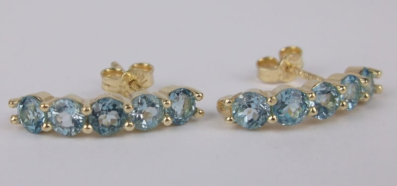 New Designer 14k Over Sterling Silver 2.5cttw Topaz Earrings (1 of 2)