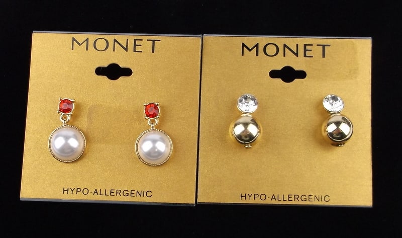 2 New Monet Rhinestone Earrings Sets Lot: new condition