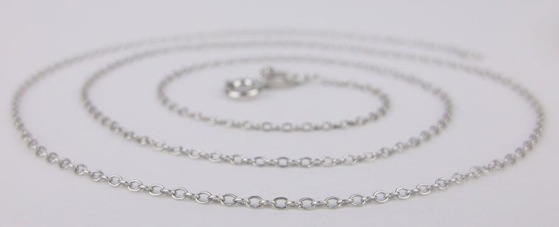 Mint Vintage Italian Sterling Silver Chain Necklace 18" (1 of 2)