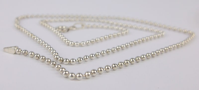 Mint Vint Italian Sterling Silver Ball Chain Necklace 18" (1 of 2)