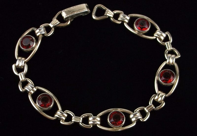 Stunning Thick 1950s 12k Over Sterling Silver Bracelet 7" (1 of 3)