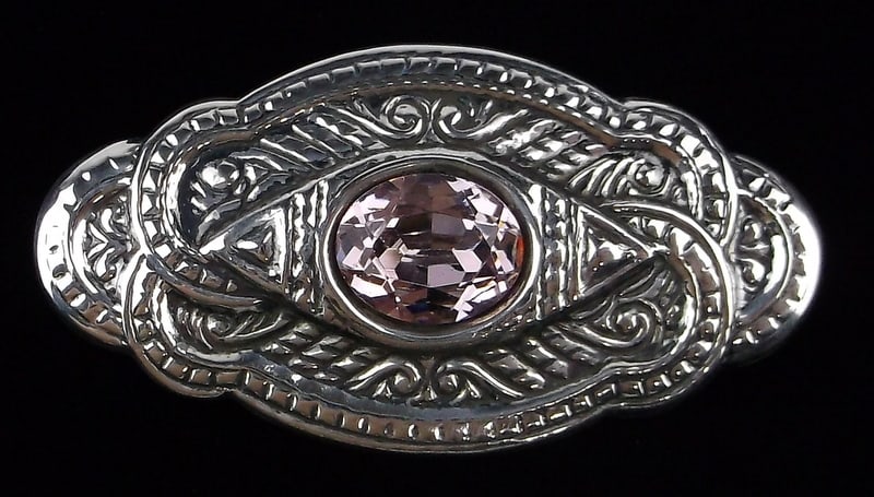 Mint Vintage 1950s Sterling Silver Rhinestone Brooch (1 of 2)