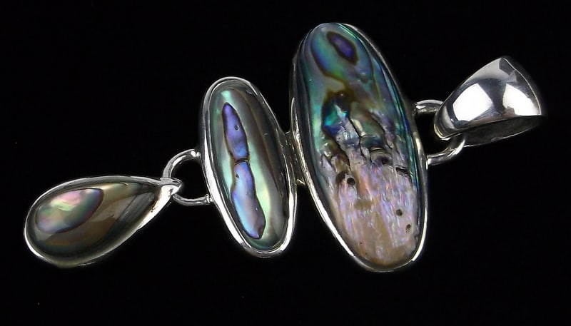 Mint Thick Designer Sterling Silver Abalone Pendant (1 of 2)