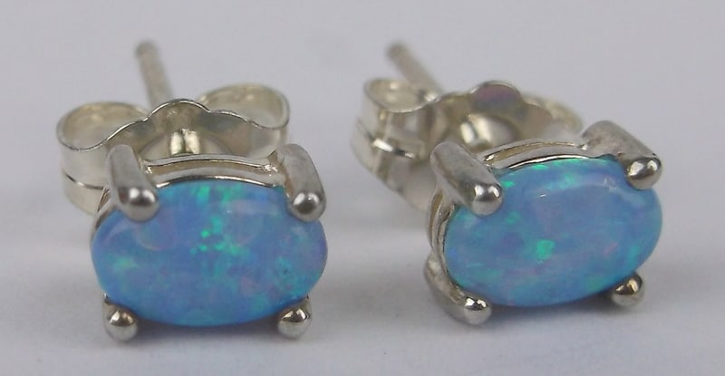 New Sterling Silver .50cttw Opal Earrings (1 of 2)