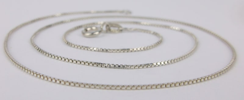 Mint Vintage Italian Sterling Silver Box Chain Necklace 16" (1 of 2)