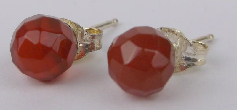New Vintage Sterling Silver Orange Tourmaline Earrings (1 of 1)