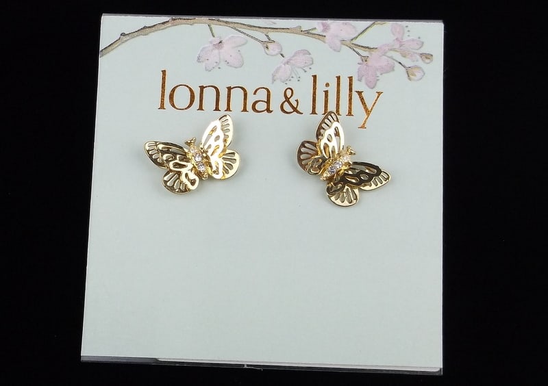 New Macys Crystal Butterfly Earrings: new condition