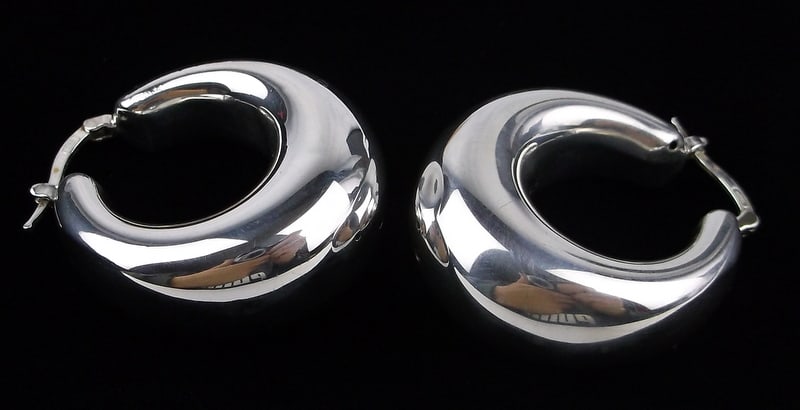 Big Gorgeous Vint Italian Sterling Silver Earrings Set 10g (1 of 3)