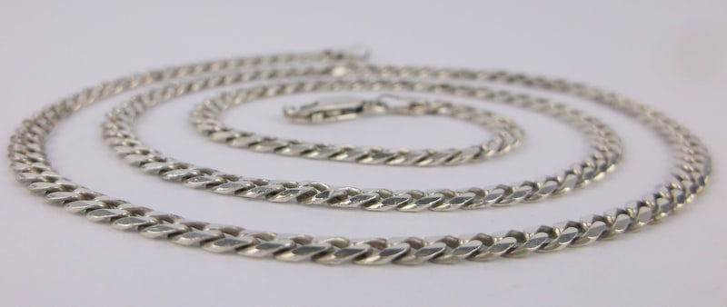 Mint Heavy Vint Italian Sterling Silver Cuban Chain Necklace 20.5" (1 of 2)