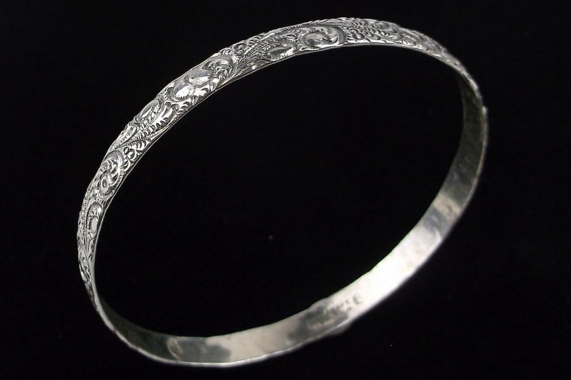 Mint Vint Thick 1950s Danecraft Sterling Silver Ornate Bracelet 8" (1 of 3)