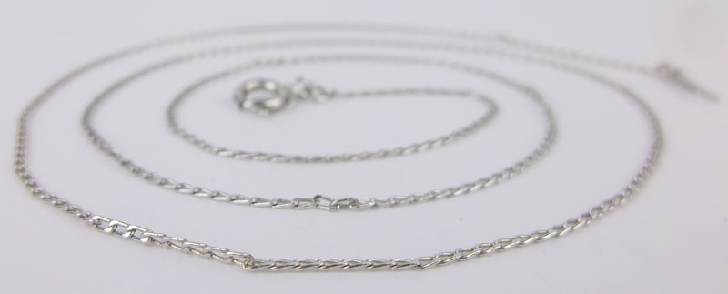 Mint Vintage 1960s Sterling Silver Chain Necklace 18" (1 of 2)