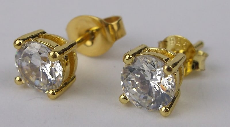 Mint Vintage 14k Over Sterling Silver Stud Earrings (1 of 1)