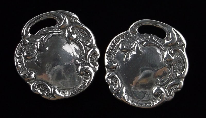 Stunning Vint Thick T Foree Sterling Silver Ornate Earrings (1 of 2)