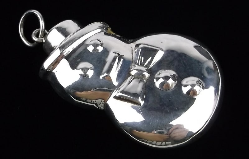 Mint Big Vintage Taxco Sterling Silver Snowman Pendant (1 of 2)