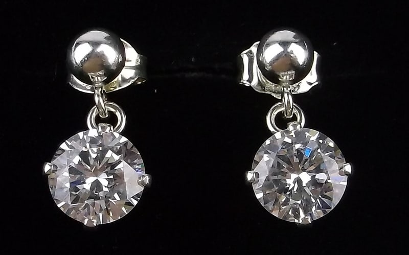 Mint Vintage Sterling Silver Drop Stone Earrings (1 of 2)