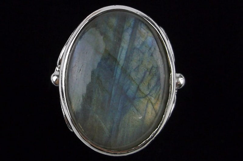 Mint Thick Heavy Big Designer Sterling Silver Labradorite Ring 7 (1 of 4)