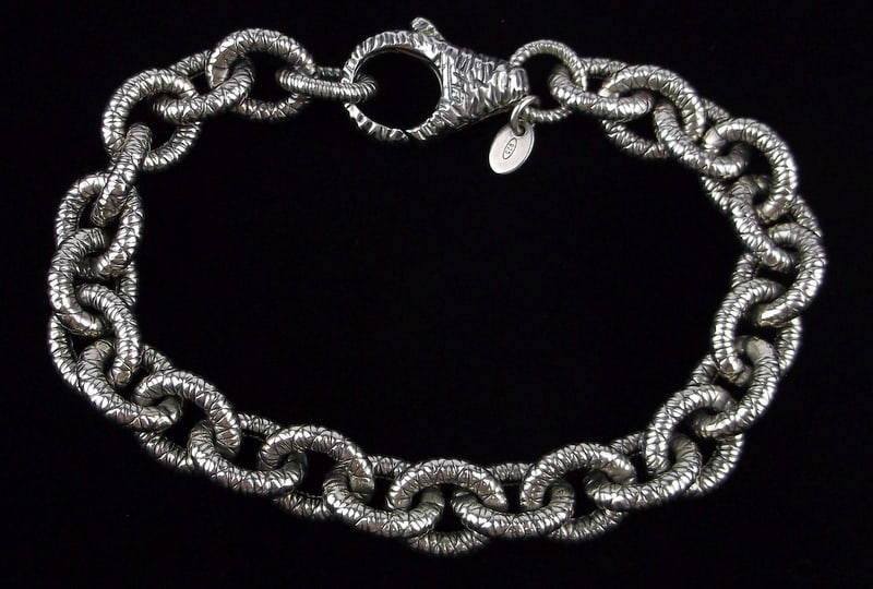 Mint Vintage Big Heavy Designer Sterling Silver Chain Bracelet 8" (1 of 3)