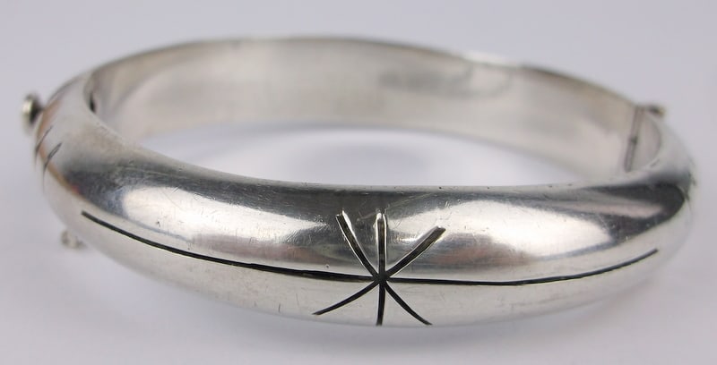 Mint Big Heavy Thick Vint Taxco Sterling Silver Bracelet TC92 7.5" (1 of 4)