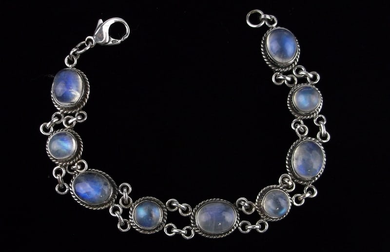 Mint Vint Thick Nicky Butler Sterling Silver Moonstone Bracelet 7.5" (1 of 3)