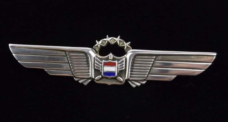 RARE Mint 1960s United Airlines Sterling Silver Captains Wings Pilot (1 of 5)