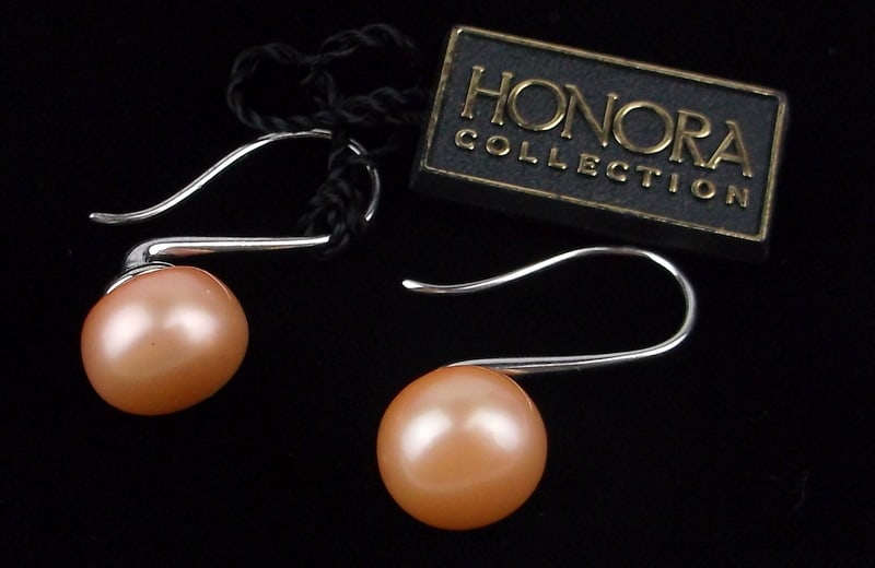 Big New Honora Sterling Silver Pearl Drop Earrings: Solid Sterling Silver Guaranteed, in Brand New Never Worn Condition.