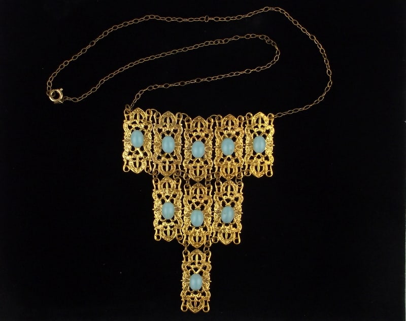 Stunning Vint 1960s Egyptian Revival Necklace 18" (1 of 2)