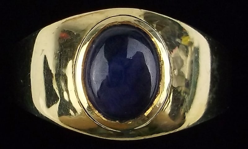 Stunning Vint Gold Over Sterling Lapis Lazuli Mens Ring 10.5 (1 of 3)