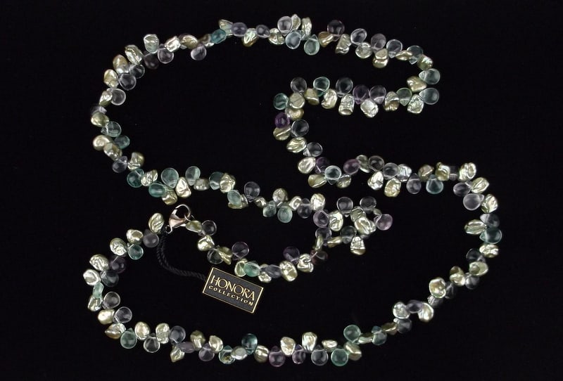 New Boxed Honora Sterling Silver Pearl Aquamarine Necklace 36": Solid Sterling Silver Guaranteed, in Brand New Never Worn Condition.