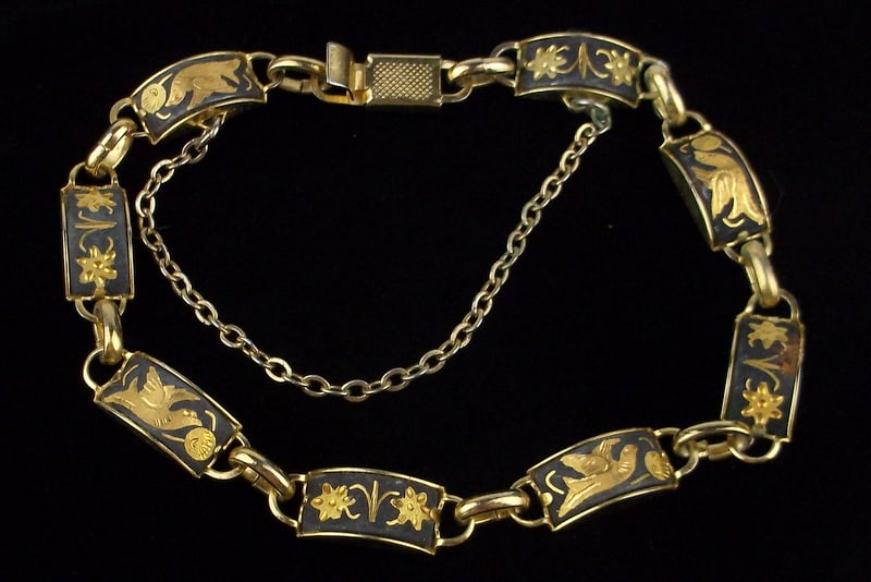 Gorgeous Vint 1960s Spain Bird Bracelet 7.5": excellent condition