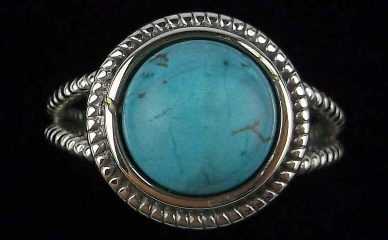 Mint Vintage Designer Sterling Silver Turquoise Ring 7.5 (1 of 2)