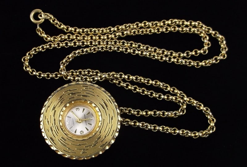 Mint Vint 1960s Saxony Watch Necklace 24" Works Great: Mint Condition, In Like New Condition, Perfect