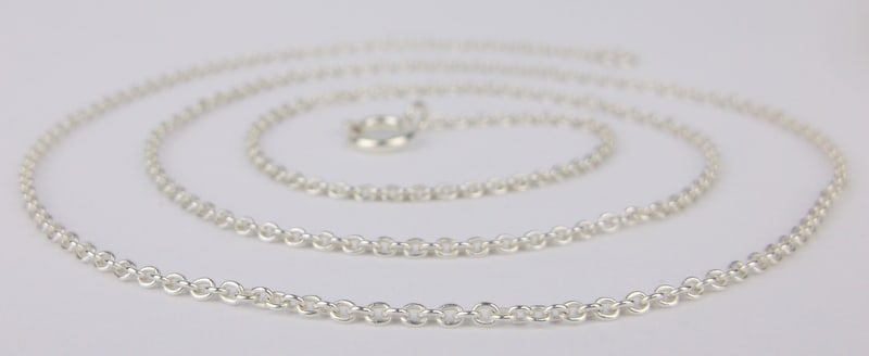 Mint Vintage Italian Sterling Silver Chain Necklace 18": Guaranteed Solid 925 Sterling Silver, in Excellent Condition