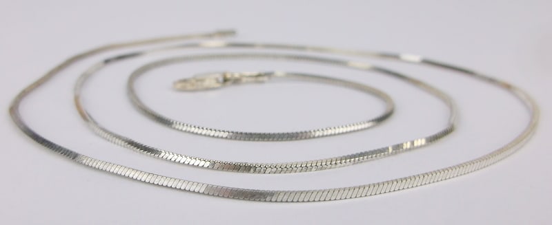 Stunning Vintage Italian Sterling Silver Chain Necklace 22" (1 of 2)