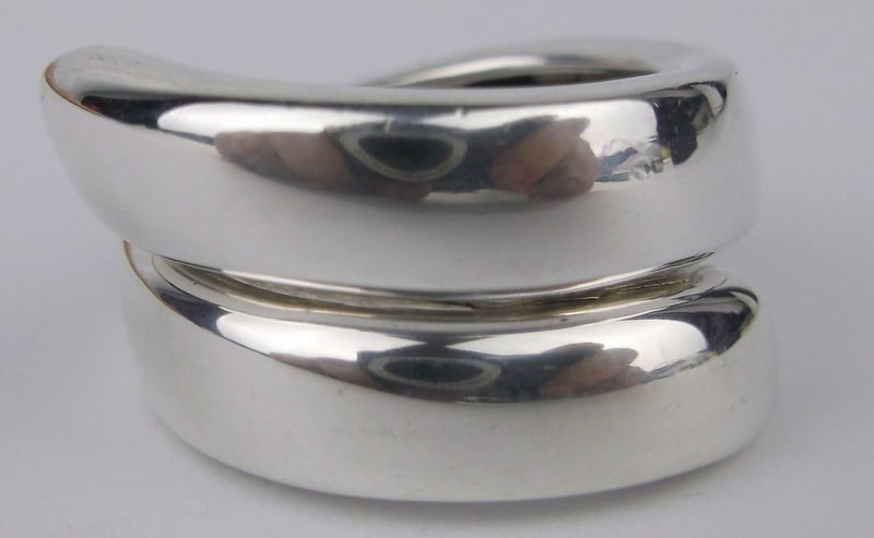 Mint Vint heavy Thick Italian Sterling Silver By Pass Ring 6-7 (1 of 3)