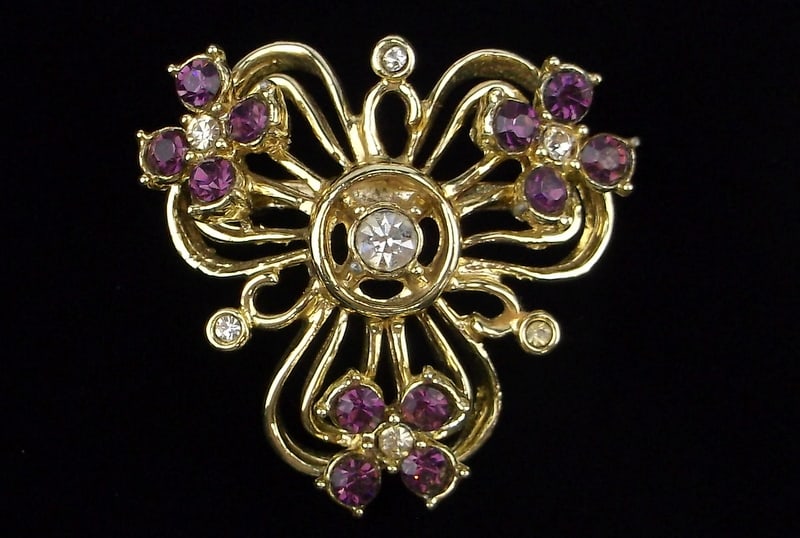 Mint Vintage 1950s Rhinestone Brooch (1 of 2)
