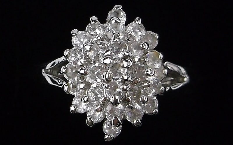 Mint Vintage Sterling Silver Cocktail Ring 7.25: Guaranteed Solid 925 Sterling Silver, in Excellent Condition