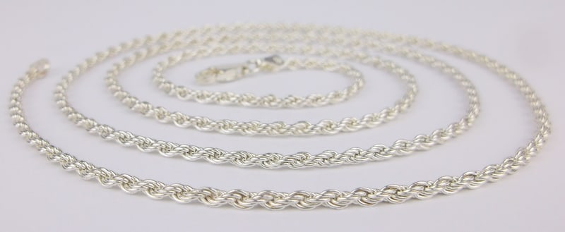 New Vintage Thick Italian Sterling Silver Rope Chain Necklace 30" (1 of 2)