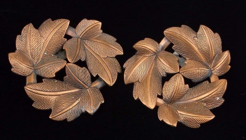 Stunning Big Vintage 1960s Copper Leaf Earrings: excellent condition
