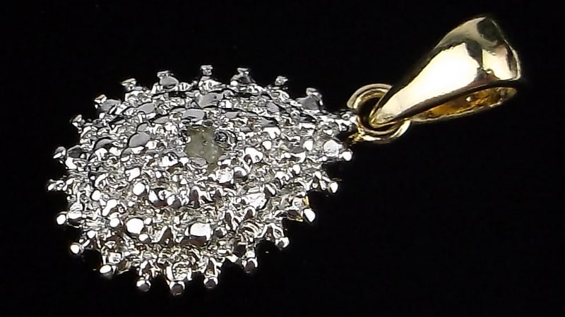 New Vintage Gold Over Sterling Diamond Pendant (1 of 2)