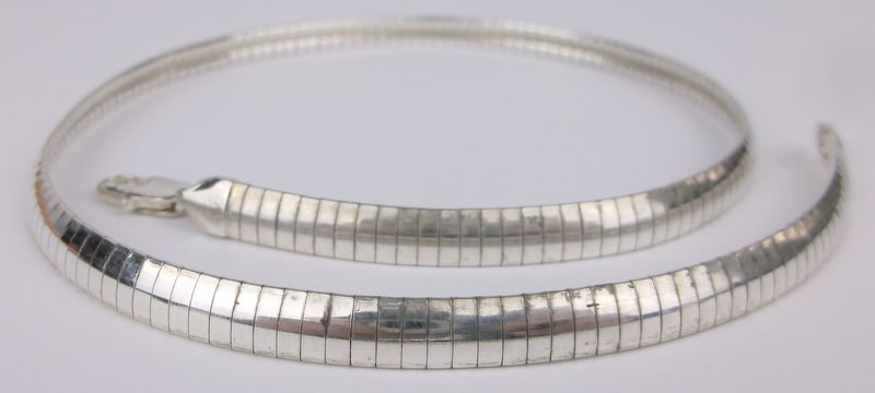 Big Mint Vint Heavy Sterling Silver Omega Chain Necklace 16": Guaranteed Solid 925 Sterling Silver, in Excellent Condition