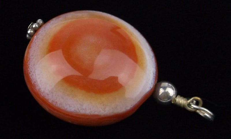 Mint Vint Sterling Silver Big Fire Agate Nugget Pendant (1 of 2)