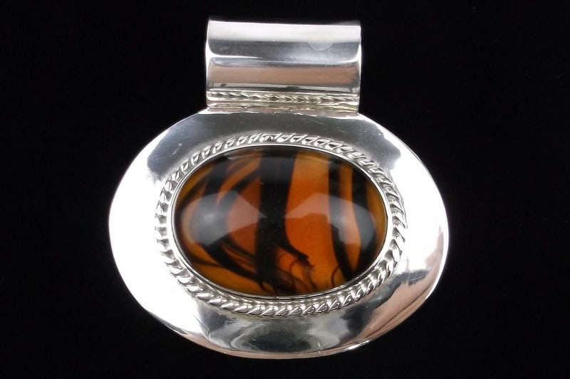 Mint Big Heavy Vint Taxco Sterling Silver Pendant TJ80 (1 of 2)