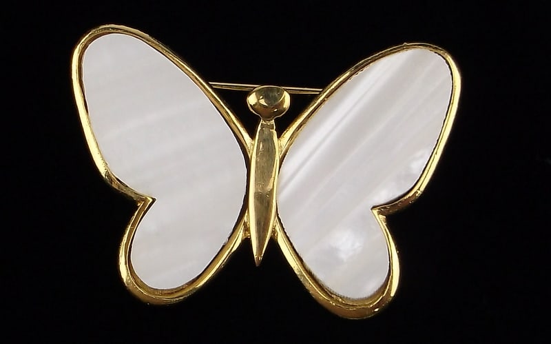Mint Vint 1960s Crown Trifari Lucite Butterfly Brooch (1 of 2)