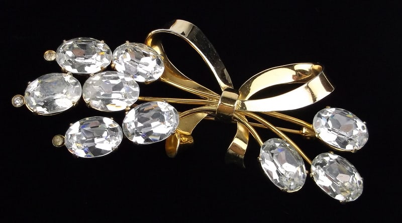 Big Stunning 1940s Coro Craft Pegasus Sterling Silver Bow Brooch: Guaranteed Solid 925 Sterling Silver, in Excellent Condition