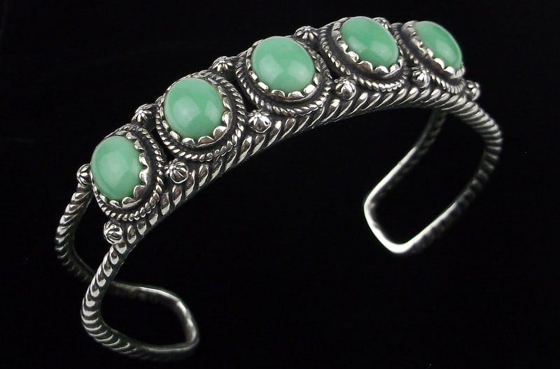 Mint Thick Carolyn Pollack Sterling Turquoise Cuff Bracelet 6-7.5" (1 of 5)